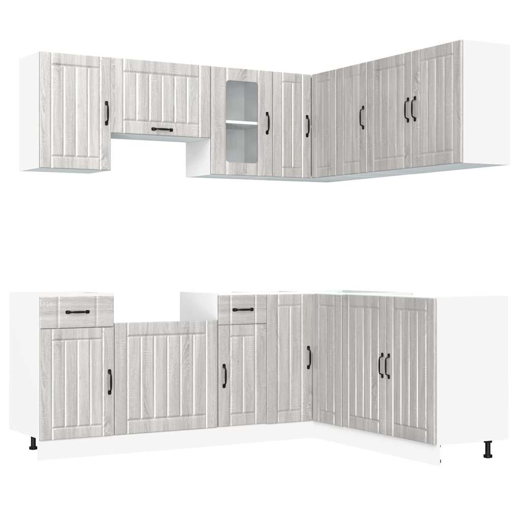 Kalmar 11-Piece Kitchen Cabinet Set Sonoma Oak Grey