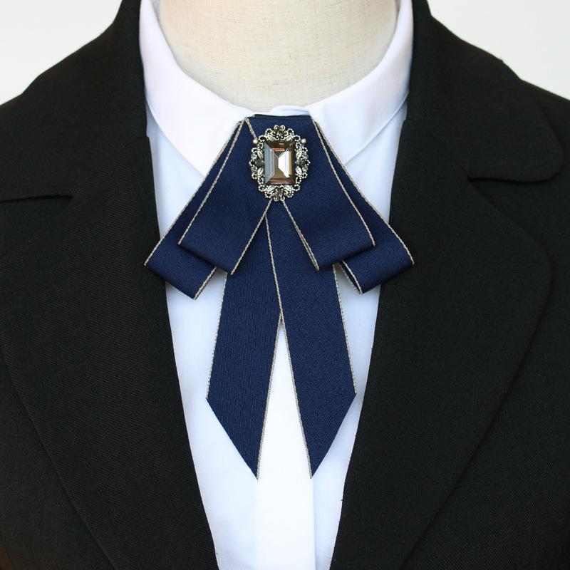 Collar Career Decoration Bank Student Shirt Accessories Job Unisex Striped Bow Tie