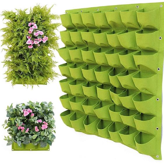 BandTie 12 Pocket Vertical Wall Garden Planter,Wall Hanging Planting Bags for Garden Indoor Outdoor Yard Home Decoration,Black