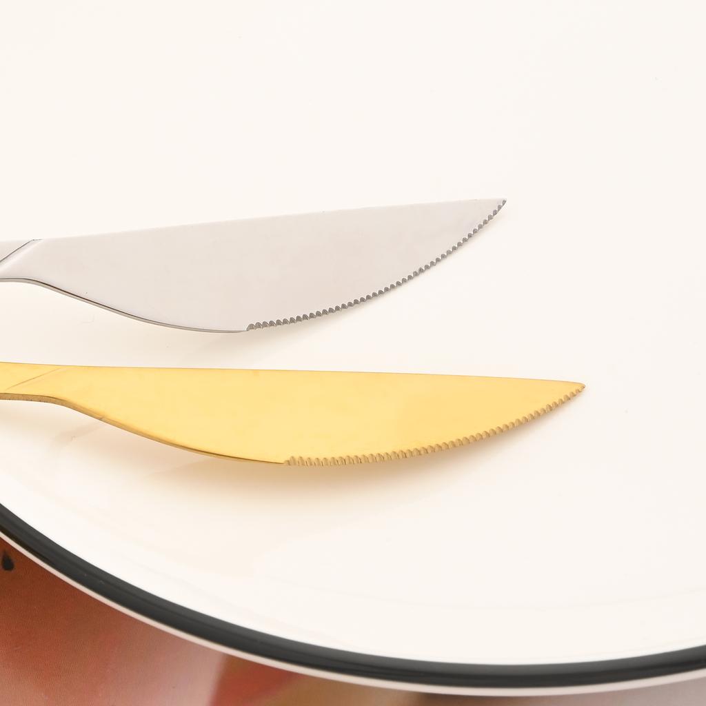 30Pcs Wood Handle Silver Dinnerware Steak Knife Fork Spoons Cutlery Set Stainless Steel Marble Flatware Kitchen Tableware Set