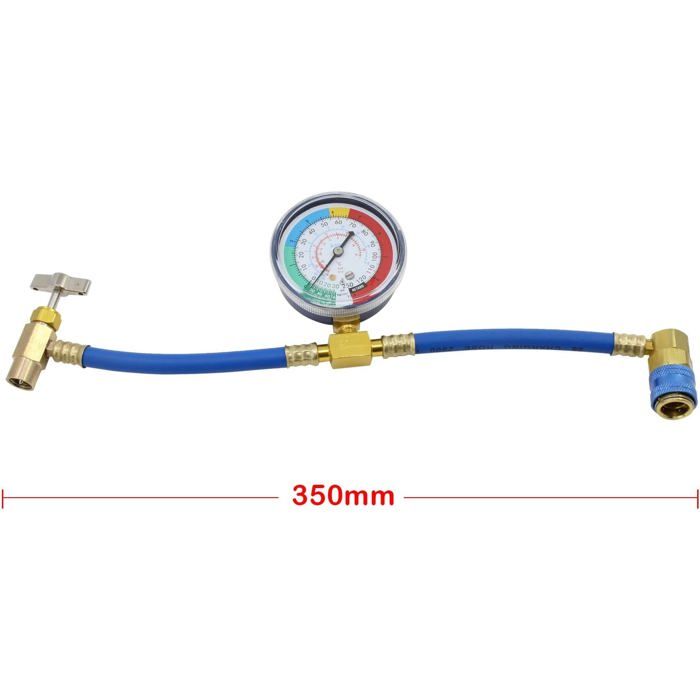 Hose de recharge de réfrigérant - HSEAMALL - R134A - Métal - 350 mm - Manomètre inclus
