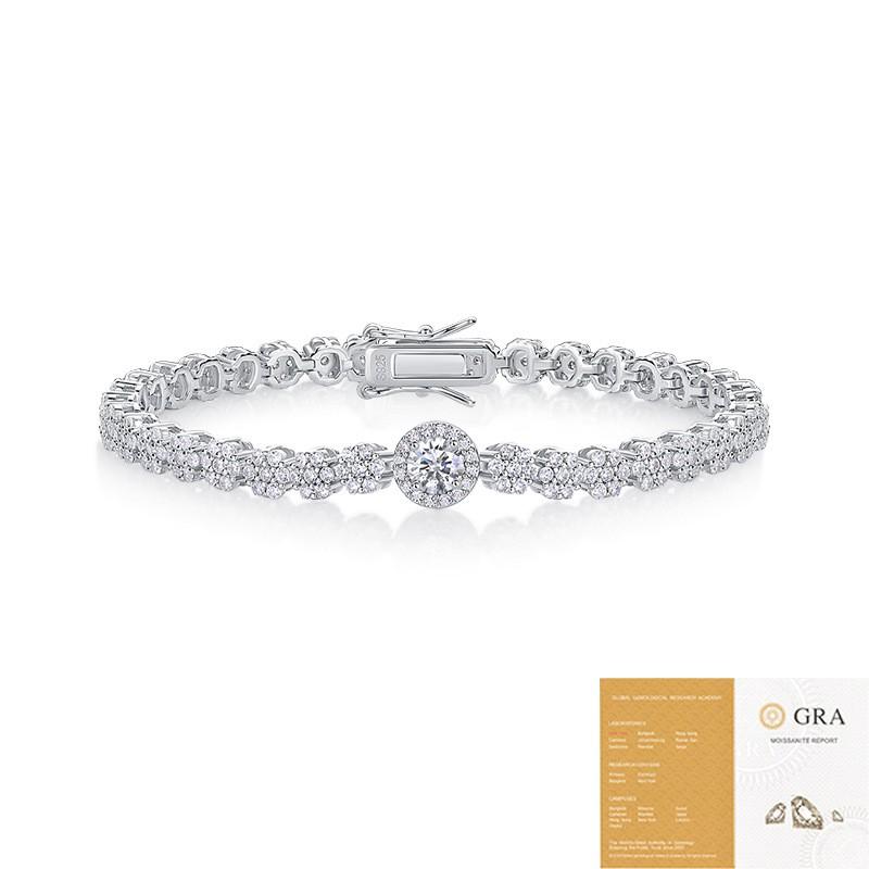 Sterling Tennis Bracelet Women With Moissanite Stones Hypoallergenic Lightweight Luxury Jewelry