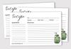 Inkdotpot Recipe Card 6x4 inch Single-Sided Recipe Design Cards Mocktail Recipe Cards Wedding-Bridal Shower-Baby Shower- Pack of