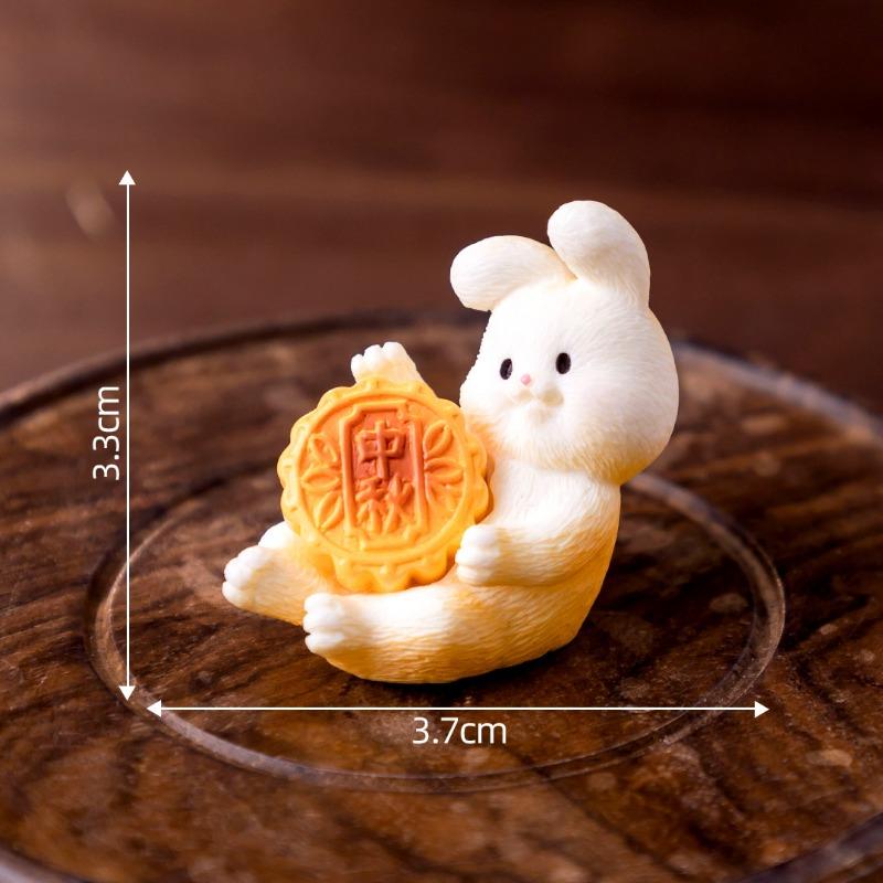 Mid-Autumn Festival Mooncakes Rabbit Figurines Decorative Gifts Accessories Car Office Desks and Small Ornaments