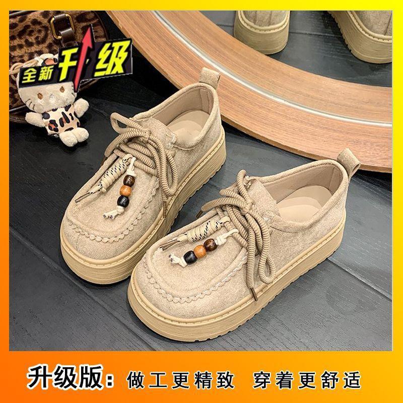 Popular kangaroo shoes retro single shoes small lazy shoes all-inclusive thick-soled heightening Birkenstocks women's 2025 autumn and winter