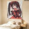 Kurumi Wall Tapestry Aesthetic Wall Hanging Printed Fabric Blanket Decorative Tapestries For Bedroom Living Room Home Decor
