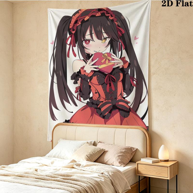 Kurumi Wall Tapestry Aesthetic Wall Hanging Printed Fabric Blanket Decorative Tapestries For Bedroom Living Room Home Decor