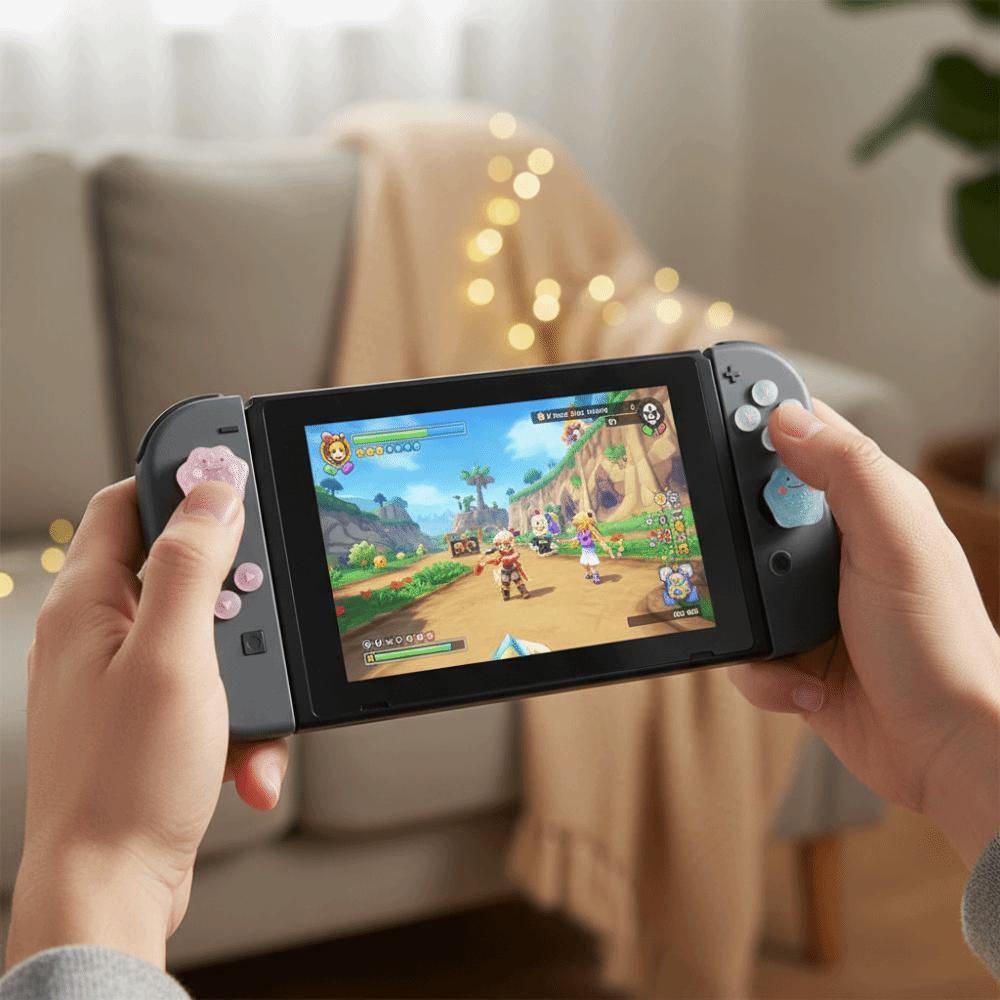 A Set Protective Silicone Thumb Grips Button Caps for Nintendo Switch NS1 NS2 Gaming Accessories