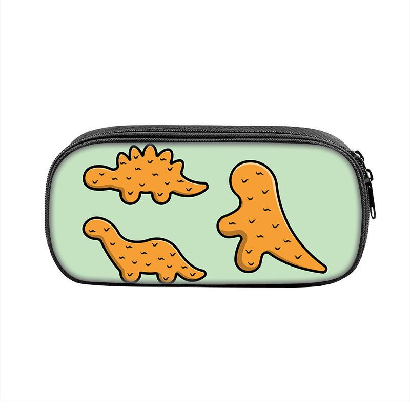 Dinosaur Chicken Nugget Pencil Case With Nylon Material For Students And School Supplies