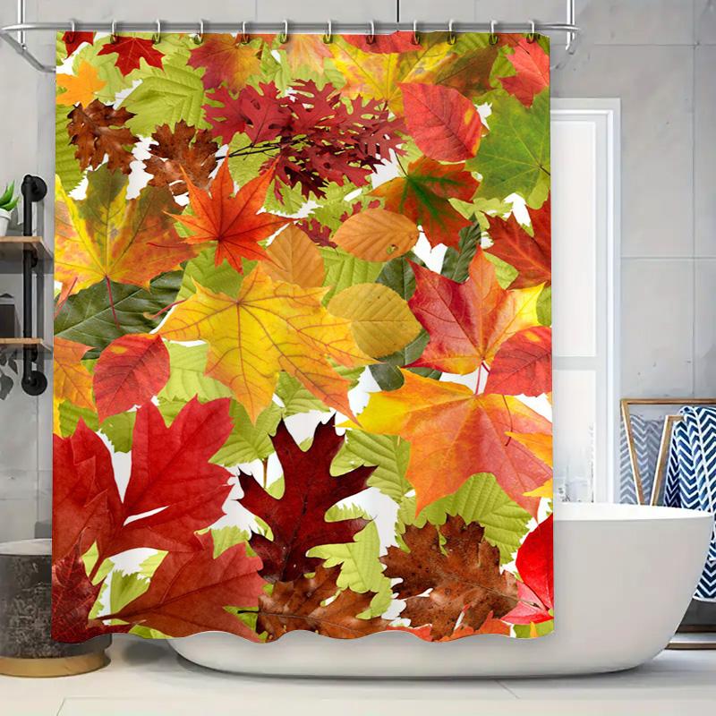 

Autumn Leaves Shower Curtain Bath Decor For Fall Home Decoration W60H190(CM)-1 Pcs