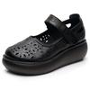 Fashion GKTINOO 2025 Spring Summer Hollow Genuine Leather Shoes Sandals Platform Increase Shoes Wedges High Heels Large Size Women Shoes