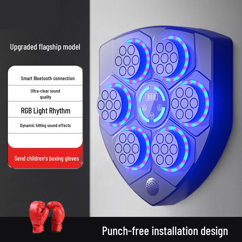Adjustable Smart Boxing Machine: Fitness & Music Wall Target for Adults & Kids