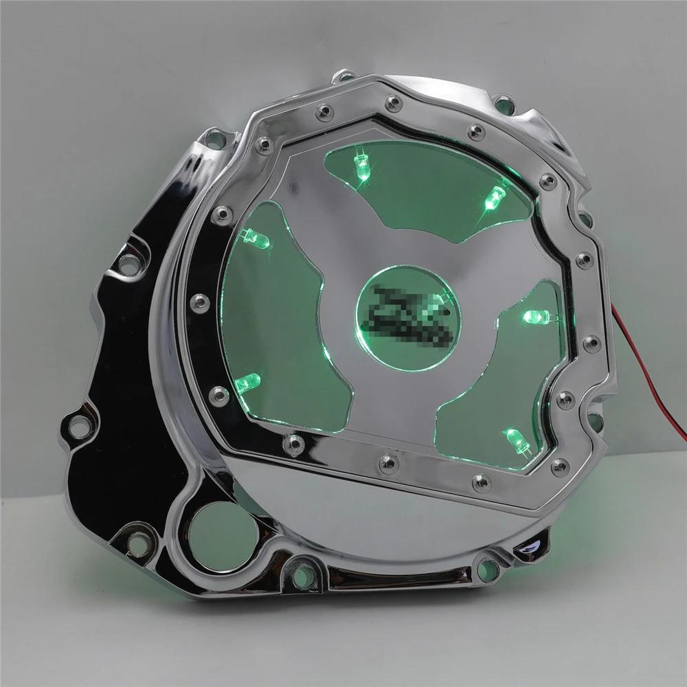 Led See Through Engine Cluctch Cover For Suzuki GSXR 600 1000 GSX-R 750 2001-2008 Aftermarket Motorcycle Parts