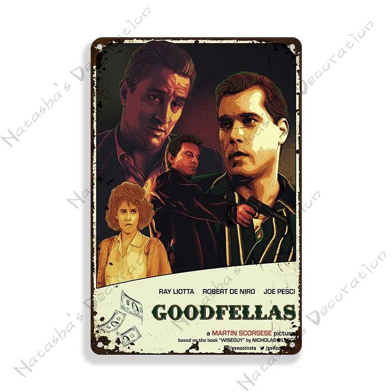 1990 American Movie Goodfellas Metal Tin Sign Vintage Metal Poster Home Bar Metal Signs Garage Metal Plate Retro Wall Decor