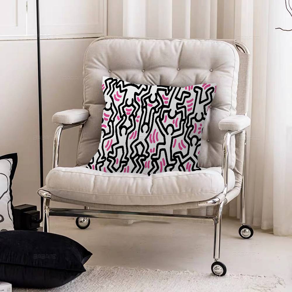 KKeiths HHaring Cushion Cover Pillowcase Upholstery Sofa Throw Pillow Home Decor Pillowcas