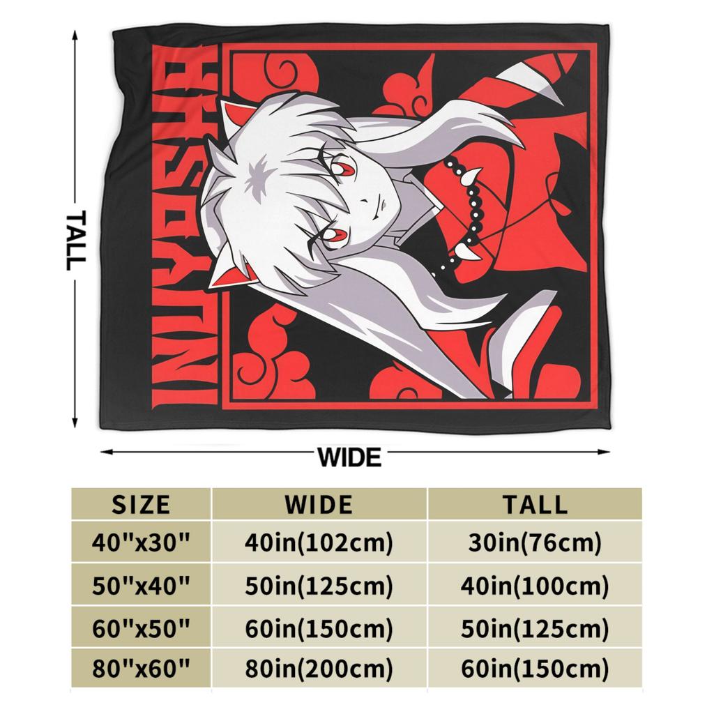 Fox Samurai Japanese Anime Coral Fleece Plush Throw Blanket Inuyashas Blanket for Bed Couch Ultra-Soft Quilt,