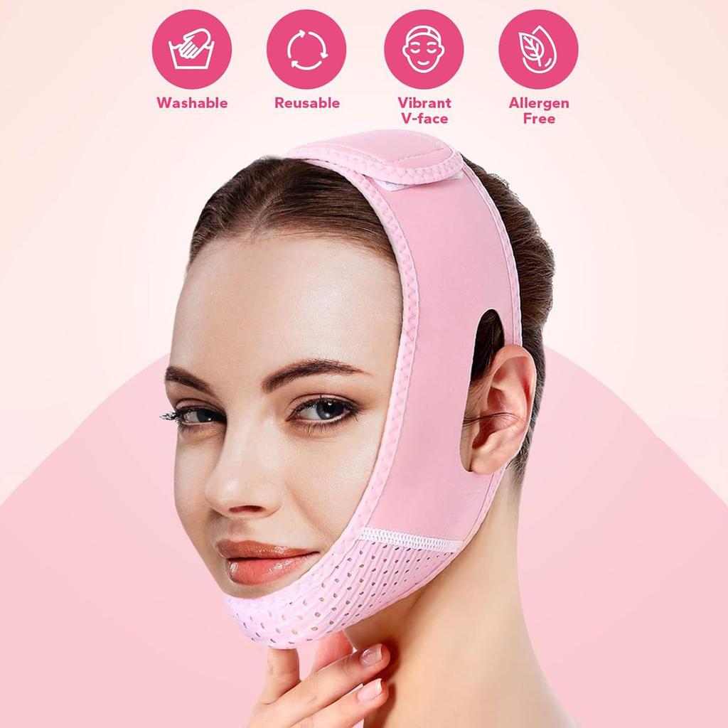 V Line Face Strap for Double Chin Reduction, Firming and Contouring Face Adjustable Chin Tightening Mask for Women
