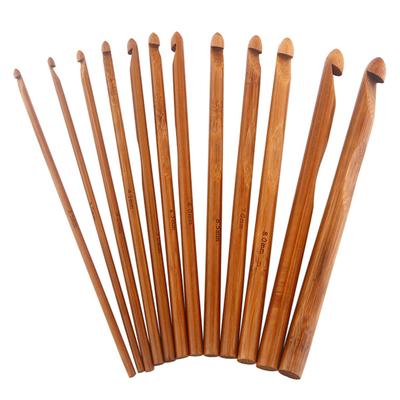 12 Pcs Bamboo Knitting Needles Set Different Sizes Smoother Edges Round Bamboo Crochet for DIY