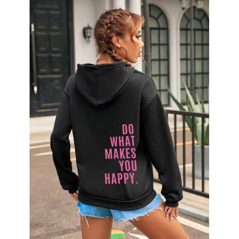 European Size Do What Makes You Happy Sports Hooded Sweater