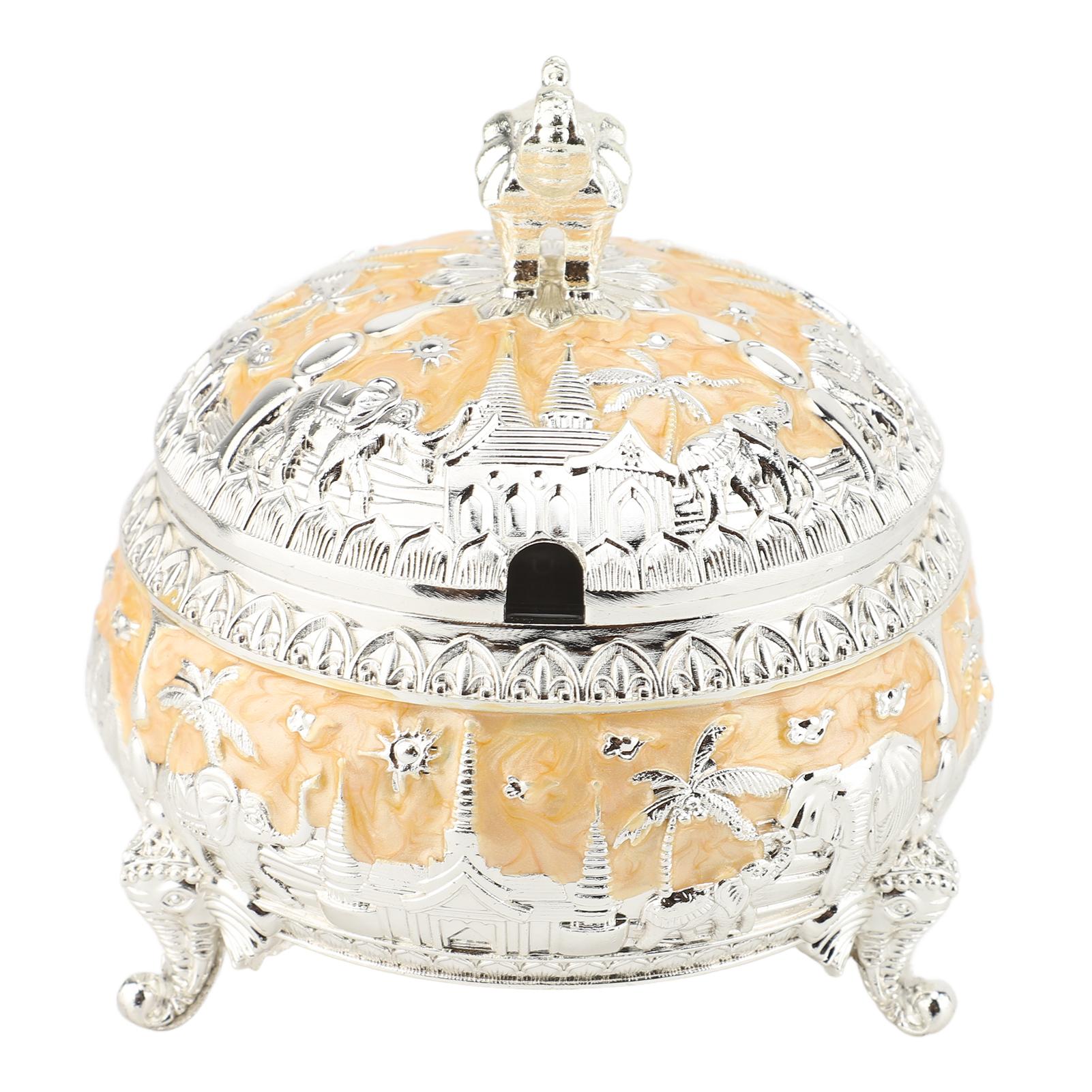 Сахарница Красочная Изысканная Декоративная Стеклянная Сахарница из Цинкового Сплава с Крышкой и Ложкой для Кухонного Стола Серебристая Желтая