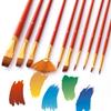10pcs Paint Brushes Set Kit Artist Paintbrush Multiple Mediums Brushes with Nylon Hair for Artist