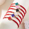 Fashion Lucky Four-Leaf Clover Braided Bracelet Women Ins Style Niche Hundred With Pull-Out Adjustable Four-Leaf Flower Hand Rope