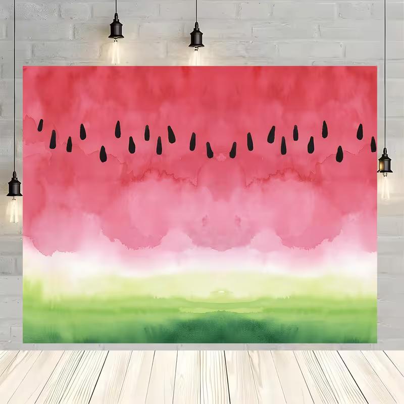 

2D Minimalist Watermelon Gradient Banner for Summer Events 47.2x31.5inch/120*80cm