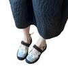 Soft leather retro thick-soled shallow-mouth Velcro Mary Jane shoes women's niche handmade sports and leisure temperament versatile single shoes