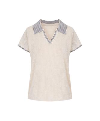 PAIGEFLYNN Contrast Open Collar Knit_P6Bkn061C