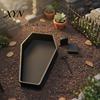 Small Tombstone Decorations Gothic Casket Flower Pot, Include And Rake Accessories, Halloween Garden Ornaments Unique 3D Printed Plant Container
