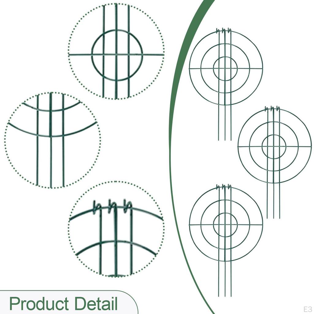 3 Stück Pfingstrosenkäfige und Stützen Klettergerüst Tragbare Metall Stabile Gartenpflanzenstützpfähle