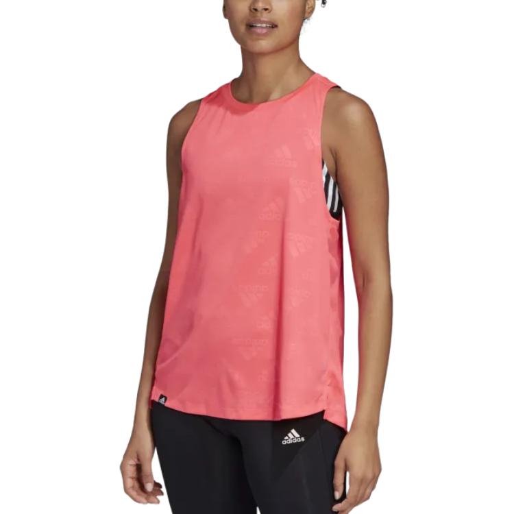 Adidas Tank Tops Women s Dark Pink Crew Neck Moderate Racerback GM6771 S