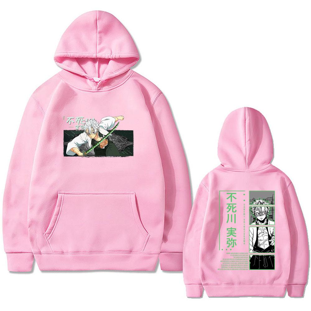 Anime Demon Slayer Shinazugawa Sanemi Graphic Hoodie Kimetsu No Yaiba Print Sweatshirt Male Fashion Oversized Streetwear