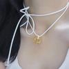 Sweet Glass Flower Pendant Necklace Fashion Statement Choker Neck Chain Simple Cord Collar Necklace Party Jewelry