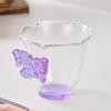 2pcs 80ml Glass Cups Butterfly Design Clear Heat-resistant High Borosilicate Glass Creative Tea Cups Wine Cups Coffee Mug Drinkware