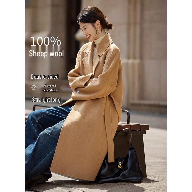 Women's French Tailored 100% Wool Double-faced Tweed Coat