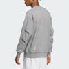Adidas All Szn Oversized Sweatshirt Solid Color Letter Logo Embroidery Detail Sports Crew Neck Pullover Men Sweatshirt Medium-Gray IX6821