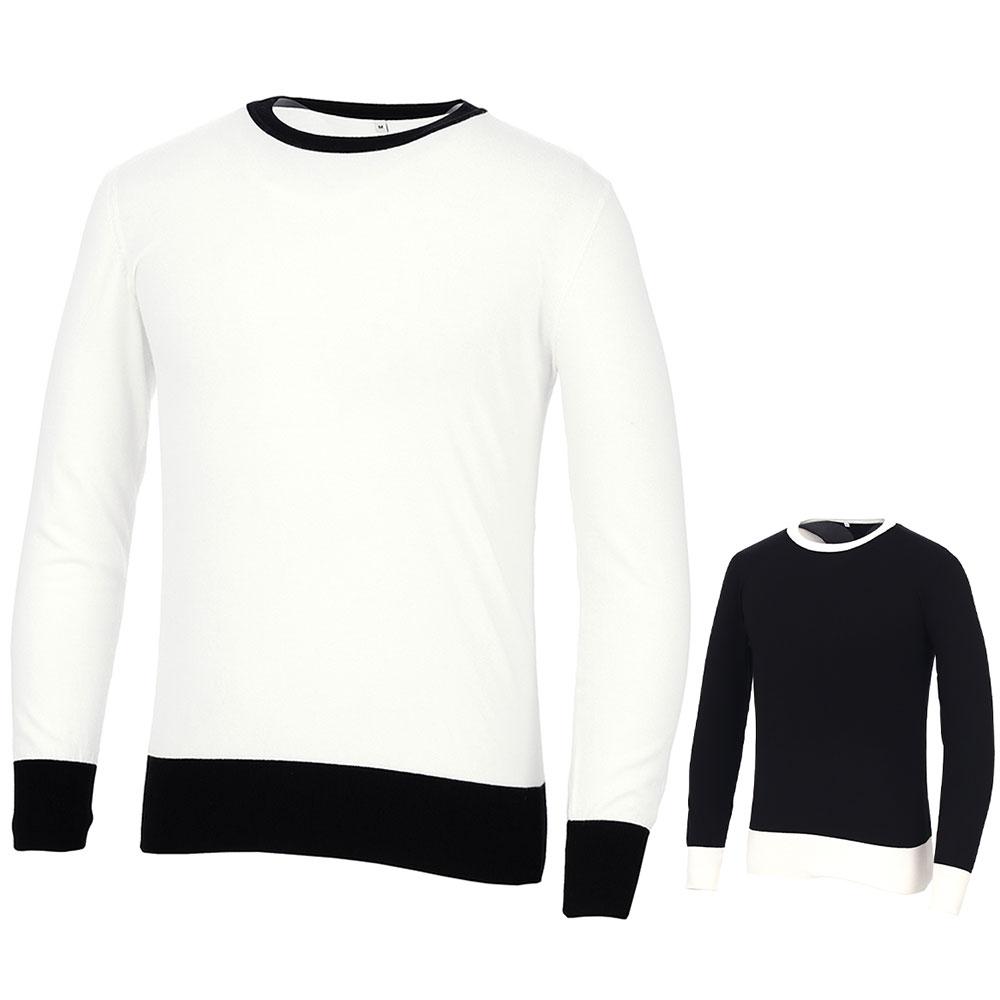 KIM YOUNG JOO GOLF Spring/Autumn Monotone Color Block Round Lightweight Men'S Golf Knit Dosmnt32