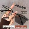 Unisex Retro Photochromic Myopia Glasses with Anti-Blue Light Eyebrow Frame.