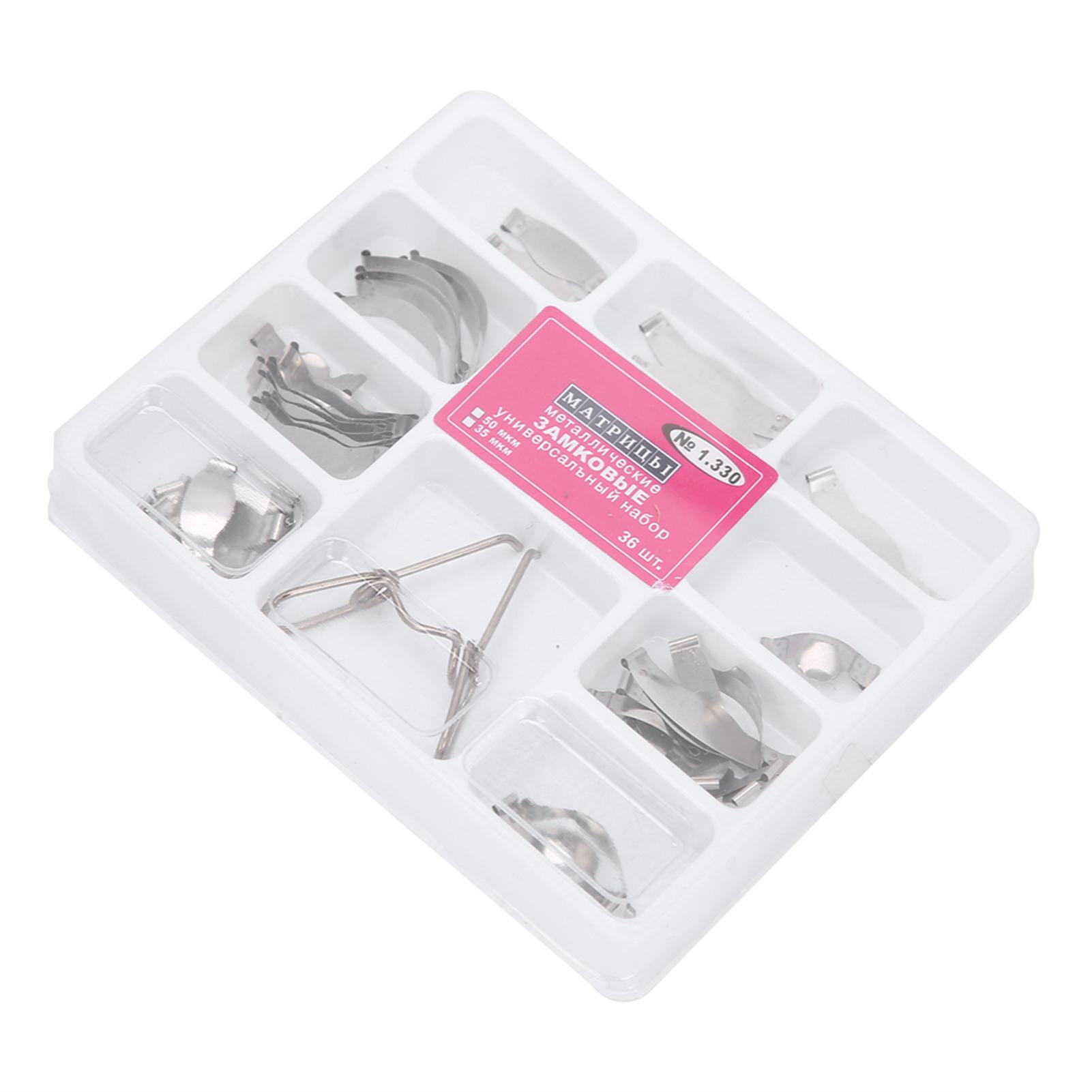 

36 шт. стоматологические секционные контурные матрицы, набор пружинных зажимов, аксессуары для стоматологических принадлежностей