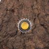 Natural Yellow Cat's Eye 925 Silver Statement Best Friend Gift Ethnic Boho Ring RR-49-41