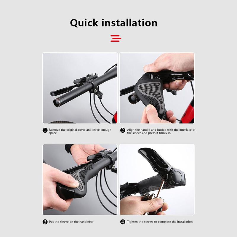 New Arrival Mountain Bike Sheep Horn Sub Bike Grip Handle Shock And Dust Proof Bicycle Grip Rubber Bilateral Locking