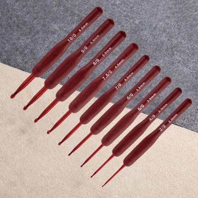 9PCS Soft Handle Crochet Hooks Set Ergonomic Handles Aluminum Head DIY Sweater Gloves Knitting Needles Set