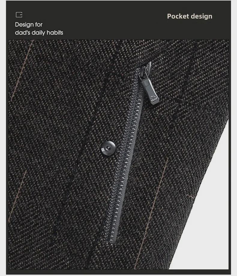 Pánský zimní kabát z žinilky: Zesílená sametová bunda pro středního věku a staršího tátu