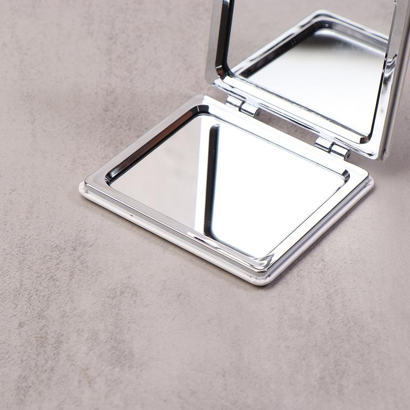 Przenośne dwustronne składane lusterko kosmetyczne, kompaktowe kwadratowe lusterko toaletowe z funkcją powiększenia do użytku ręcznego