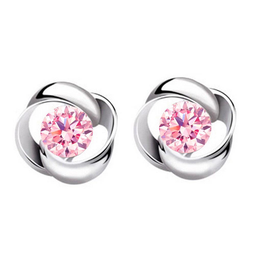 Sterling Silver Rose Love Stud Earrings - Simple & Elegant Design