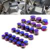 Ensemble universel de 30 pièces/set Couvercles de tête de vis hexagonaux en titane brûlé pour moto, scooter, écrous, capuchons, accessoires de modification