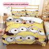 Minions Pattern Bedding Quilt Set  Home Decoration  Gift (1 * Duvet Cover + 2 * Pillowcase  Without Core)
