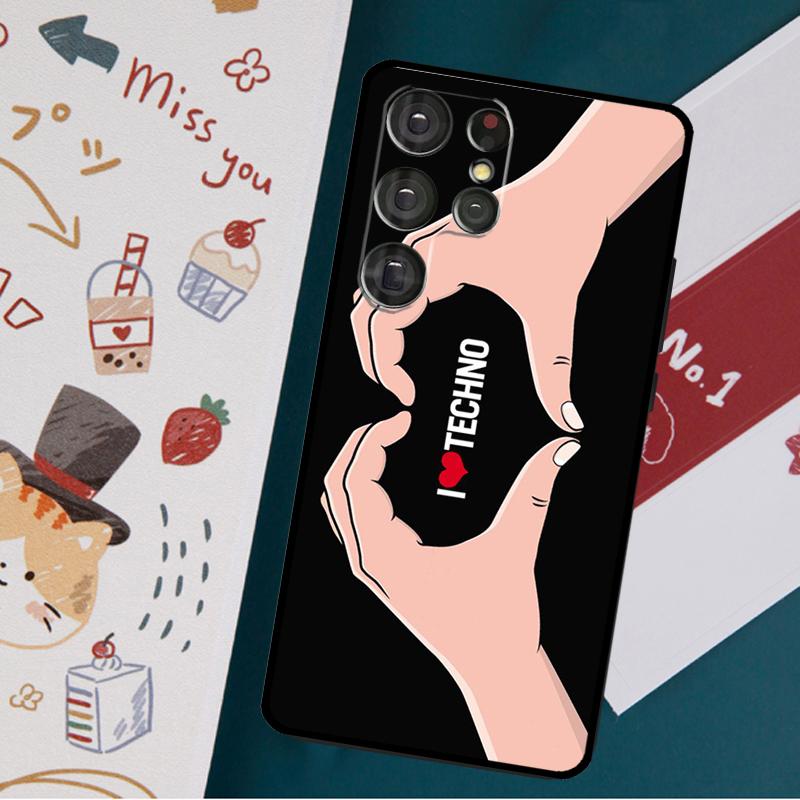 Techno Music Case For Samsung Galaxy S23 S21 S22 Ultra Plus S20 FE Note 20 Note 10 S8 S9 S10 Plus Cover