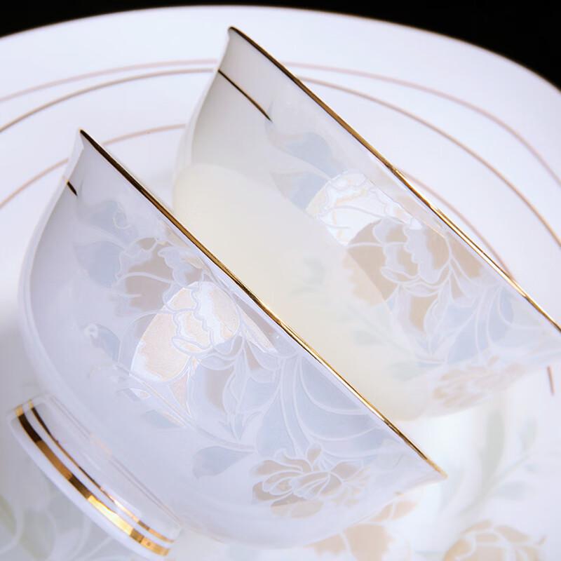 Jingdezhen Nordisches Goldinlay 58-teiliges Bone China Geschirrset